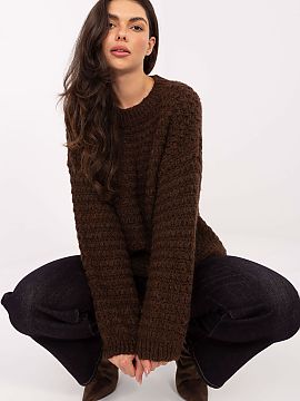 sweter Italy Moda  Stylish women\'s sweater with a waffle weave is an ideal proposition for everyday wear. Its casual character makes it perfect for daily occa