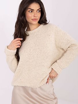 sweter Italy Moda  Stylish women\'s sweater with a casual character is a perfect choice for both everyday wear and work. Thanks to the varied texture of the ma