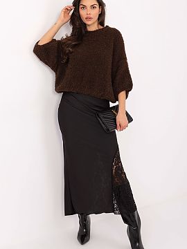 sweter Italy Moda  Stylish women\'s boucle sweater is a perfect choice for everyday casual outfits. The characteristic, varied texture of the material gives it