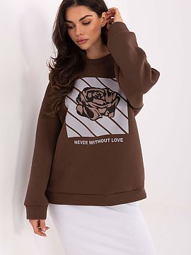 sweatshirt Italy Moda  Stylish women\'s sweatshirt in a casual version is a comfortable proposition for everyday outings. The model with a print and inscriptions o