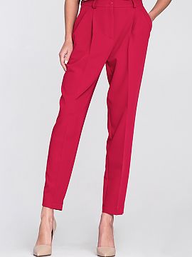 Women trousers Nife  Women\'s trousers with a regular cut, combining comfort with a fashionable style. The high-waisted model beautifully emphasizes the waist an