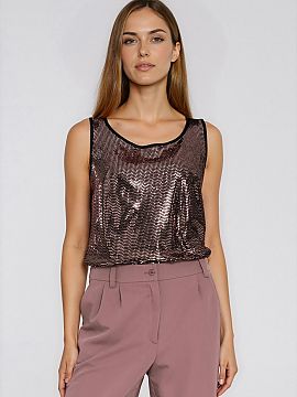 Blouse Nife  Shirt with a regular cut made of an eye-catching material with glued sequins, which give it a unique, elegant character. The model with a cl
