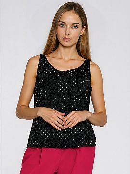 Blouse Nife  Elegant blouse with a regular cut, ensuring comfort and freedom of movement. Made of soft knit fabric adorned with shiny silver sequins, whi