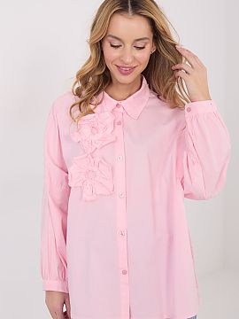long sleeve shirt Factory Price  Casual women\'s shirt buttoned up, which combines comfort with a feminine, decorative accent. Made of soft cotton with a touch of elastane, 