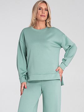 sweatshirt Figl  Women\'s sweatshirt with a simple cut, made of soft and pleasant to the touch fabric. The model features a slightly elongated back and a sho