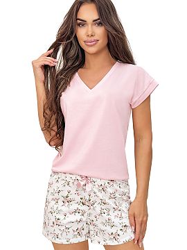 Pyjama Donna  Women\'s pajamas made of soft, pleasant to the touch cotton, providing comfort and breathability during sleep. The set consists of a smooth 