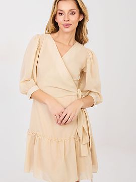 day dress Lakerta  Cocktail dress in an envelope style, made of high-quality cotton with elastane, which ensures comfort, flexibility, and a perfect fit to the