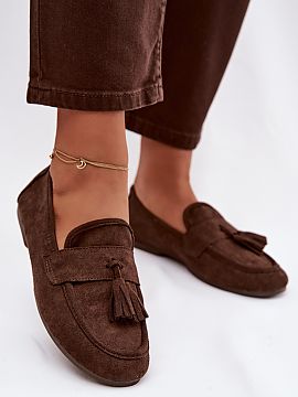 Mocassin Step in style  Women\'s moccasins made of eco suede are a comfortable and stylish option for everyday wear. The flat sole and soft insole provide comfort w