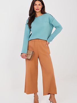 Women's pants Italy Moda  Casual women\'s wide leg pants are a comfortable and stylish option for everyday wear and work. Made of high-quality cotton with added elast