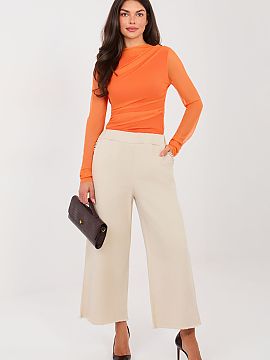 Women's pants Italy Moda  Casual women\'s wide leg trousers are a comfortable and stylish option for everyday wear and work. Made of high quality cotton with a touch 