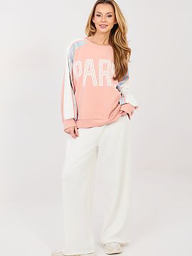 Set Italy Moda  Stylish women\'s tracksuit set consisting of a hoodie and pants, maintained in a casual style, perfect for everyday wear. It will work great