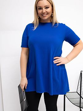 Plus size blouse Relevance  Extended casual top, perfect for everyday occasions. Made of soft to the touch cotton with elastane, making it soft, elastic, and comfortabl
