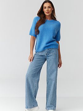 Short sleeve sweater Makadamia