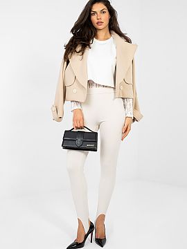 Long leggings Rue Paris  Long leggings with a fold under the heel are an ideal everyday proposition for women who appreciate comfort and style. Made of exceptionally