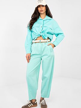 Women's pants Italy Moda  Comfortable and stylish carrot-cut trousers, perfect for everyday, casual stylizations. Made of high-quality cotton with added elastane, whi