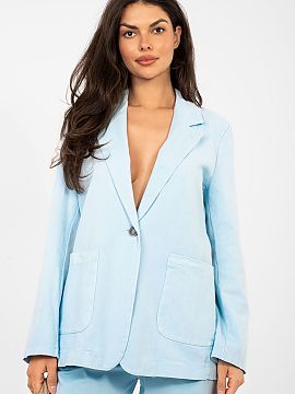 Jacket Rue Paris  This ladies\' denim blazer is a versatile wardrobe piece that perfectly combines a classic cut with a casual, everyday style. Made of high-q