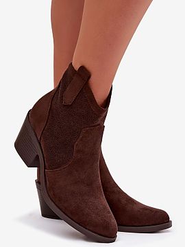Heel boots Step in style  Women\'s cowboy-style ankle boots from the S.Barski brand are a fashionable proposal that will perfectly emphasize the character of spring s