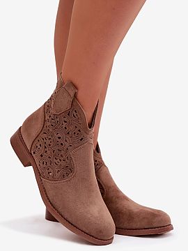 Boots Step in style  Women\'s ankle boots by S.Barski are a combination of comfort and timeless style. Made of eco suede. The model set on a flat heel guarantees