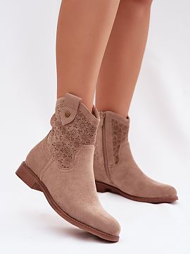 Heel boots Step in style  Women\'s ankle boots from the S.Barski brand are a stylish and comfortable option for everyday wear. Made of eco-suede, they look elegant an