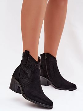 Heel boots Step in style  Women\'s cowboy-style ankle boots from the brand S.Barski are a fashionable proposal that will perfectly emphasize the character of spring s