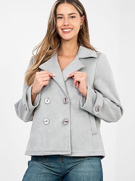 Coat Factory Price  Suede women\'s transitional coat is a stylish proposal in a casual edition, perfect for everyday wear. It will work perfectly in the autumn,
