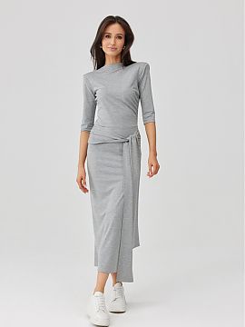 Daydress Roco Fashion  The elegant dress with a fitted silhouette beautifully accentuates the figure, and the decorative tie at the waist emphasizes feminine shape