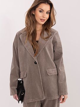 Jacket Rue Paris  Stylish women\'s corduroy blazer in a casual edition, which will work perfectly both for everyday wear and at work. This model combines free