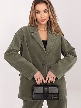 Jacket Rue Paris  Stylish women\'s corduroy blazer in a casual edition, which will work perfectly both for everyday wear and at work. This model combines free