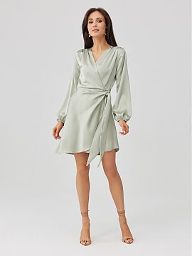 Cocktail dress Roco Fashion  Dress made of soft, satin material, which gives it an exceptionally elegant character. The wrap-around style with a tie at the waist beautif