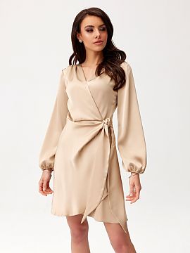 Formal dress Roco Fashion  Dress made of soft, satin material that gives it an exceptionally elegant character. The wrap-around style with a tie at the waist beautiful