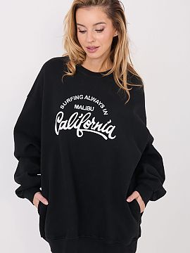 sweatshirt Factory Price  Stylish women\'s hoodie with an elongated cut is the perfect choice for women who value comfort and a fashionable look. The dominant prints 