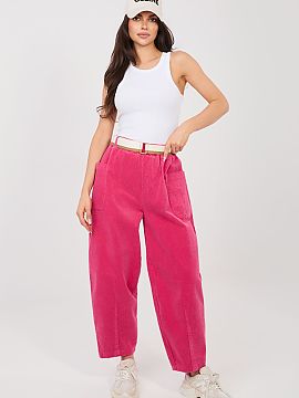 corduroy trousers Rue Paris  Stylish women\'s corduroy trousers are a perfect choice for everyday, casual stylizations. The carrot style is characterized by a looser fit
