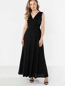 day dress awama  Light and elegant linen maxi dress with a feminine, timeless cut. The wrap V-neck beautifully emphasizes the neck and neckline, while the wa