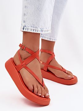 Sandals Step in style  Women\'s sandals in the style of flip-flops made of eco leather are a comfortable and stylish option for summer days. The model set on a pla
