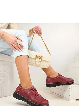 Half shoes Solea  Elegant and comfortable slip-on shoes are a perfect choice for everyday wear. The model stands out with fashionable, decorative laces that g
