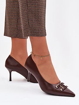 High heels Step in style  Women\'s high heels made of eco leather are a timeless proposal for elegant stylizations. Pointed toes visually slenderize the foot and emph