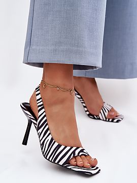 Heeled sandals Step in style  Elegant women\'s sandals made of eco suede are a perfect choice for summer, special occasions when you want to combine style with feminine e