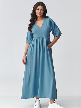 day dress Makadamia  Stylish maxi dress is the perfect combination of comfort and timeless elegance. Its loose, casual cut beautifully drapes on the silhouette, 