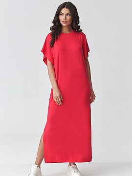 day dress Makadamia  Stylish oversized maxi dress is a perfect combination of comfort and modern minimalism. The loose fit provides freedom of movement, and the 