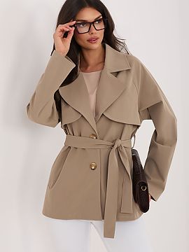 Coat Rue Paris  Stylish women\'s trench coat in a casual version, perfect for everyday outings and work. Transitional model, suitable for autumn, winter, an