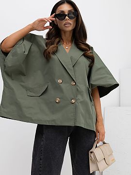 Coat Rue Paris  A short loose-fitting women\'s coat is an ideal proposal for the spring/summer season for women who value comfort and freedom in styling. Ma