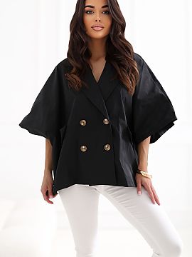 Coat Rue Paris  A short loose-fitting women\'s coat is an ideal proposal for the spring/summer season for women who value comfort and freedom in styling. Ma