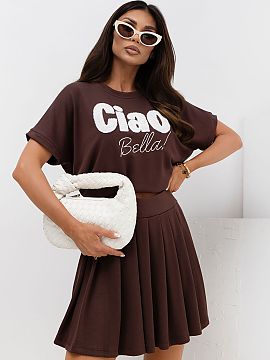 Set Relevance  Stylish women\'s set consisting of a blouse and a skirt with built-in shorts is a perfect everyday proposal, combining comfort and a trendy 