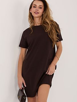 Daydress Rue Paris  Comfortable sweatshirt dress with a simple cut, designed for everyday use on warm, summer days. Its minimalist, smooth design makes it versa