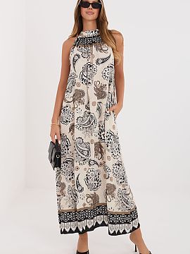 Daydress Italy Moda  Summer women\'s trapeze dress is a comfortable and stylish proposition perfect for everyday wear. Made in a different style, it loosely fits