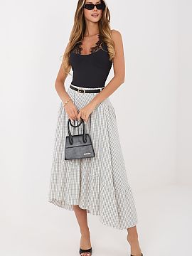 Skirt Italy Moda  Casual midi skirt in check is a comfortable and stylish proposition for everyday wear, perfect for casual, daily stylizations. Made of high-