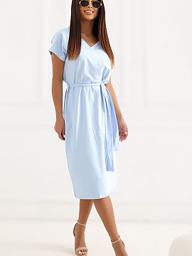 Daydress Rue Paris  Casual summer dress with a simple cut, which will work perfectly both for everyday wear and for work. Made of high-quality blend of cotton a