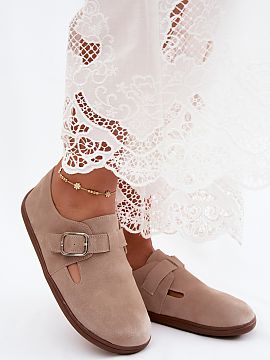 Half shoes Step in style  Women\'s loafers in the style of clogs made of eco-suede are a stylish option for women who value comfort and a trendy appearance. The slip-