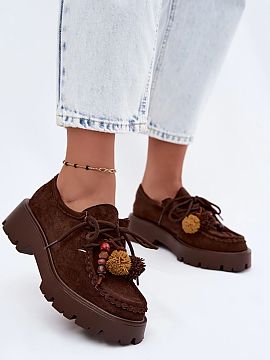 Platform shoes Step in style  Women\'s suede imitation shoes are a stylish proposition for women who like original details and comfort for everyday wear. The fashionable 