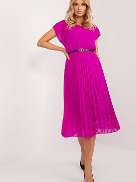 Daydress Rue Paris  An elegant midi dress with a pleated bottom is a perfect combination of feminine style, comfort, and timeless classic. The flared cut beauti